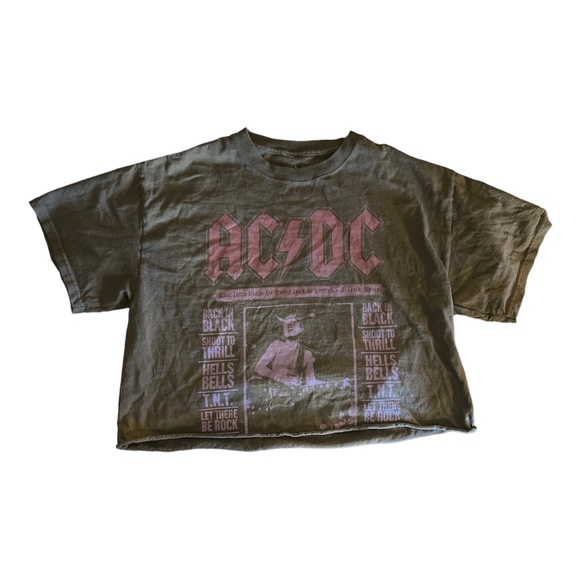 AC/DC | Tops | Vintage Acdc Concert Crop Top Tee | Poshmark